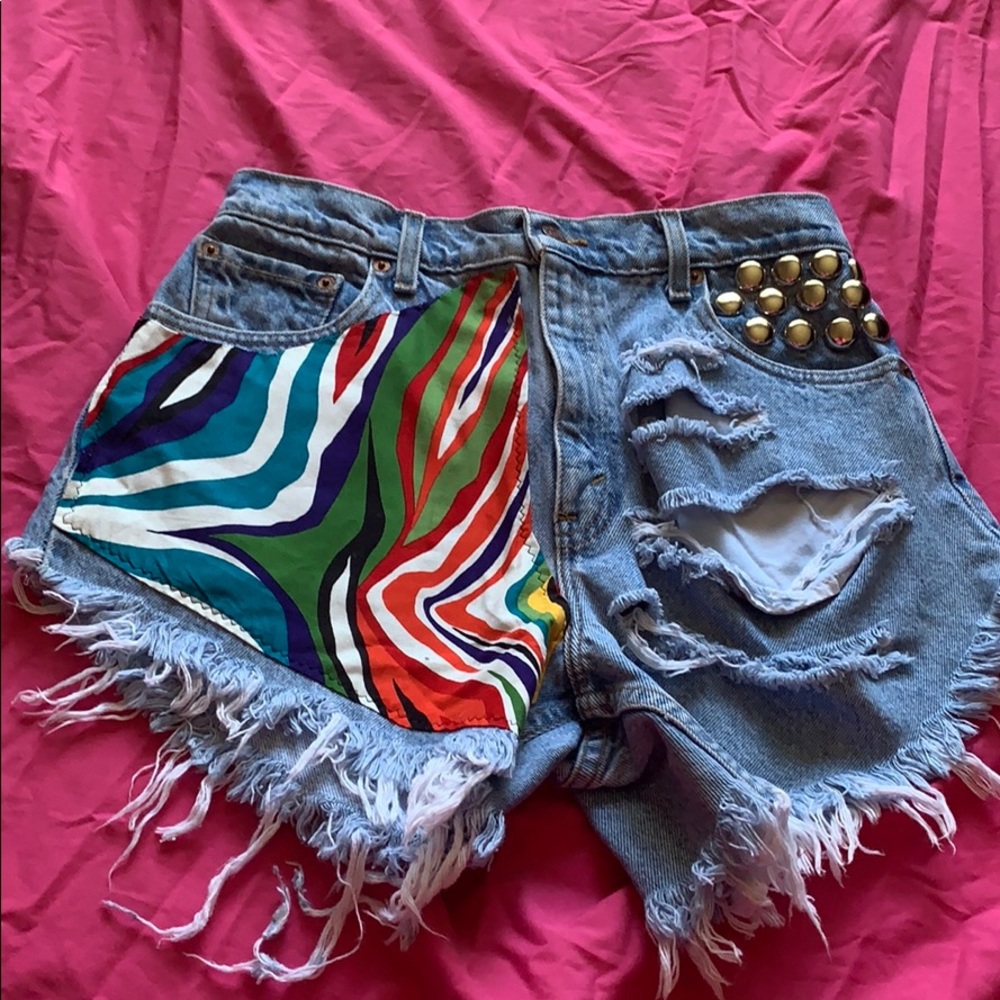 Blue Jean shorts custom made
